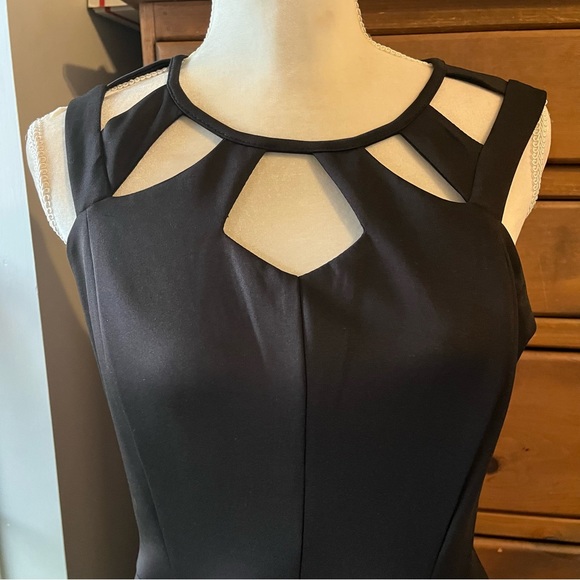 Sweet Storm L Black Dress Cut Outs Fit & Flare CUTE - Picture 3 of 6